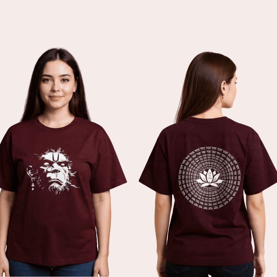 Jai Hanuman Oversized Teri Cotton Women's T-shirt - Image 2