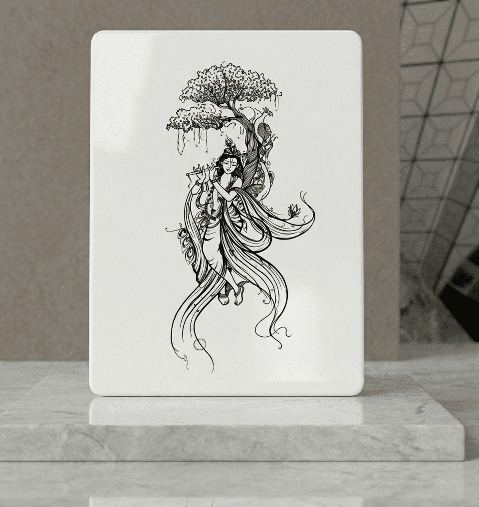 Shri Krishna Laser Engraved Portrait