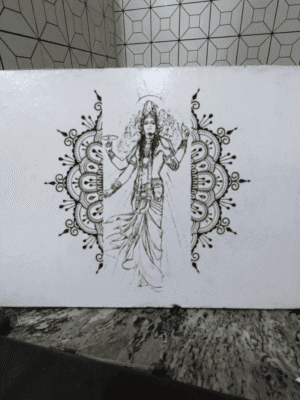 Lord Vishnu Laser Engraved Portrait