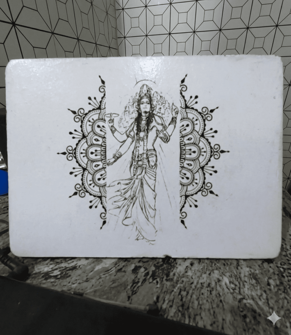 Lord Vishnu Laser Engraved Portrait